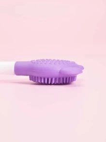 Silicone Two-Head Cleaning Facial Sheet Brush, 1pc Small Bear-Shaped Massage Face Cleaning Brush DIY Mud Film Apply Makeup Tool - Purple - View 5