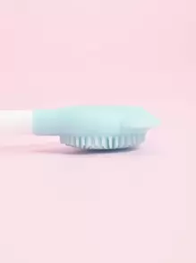 Silicone Two-Head Cleaning Facial Sheet Brush, 1pc Small Bear-Shaped Massage Face Cleaning Brush DIY Mud Film Apply Makeup Tool - Blue - View 4