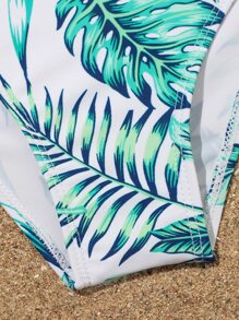 Tween Girl Random Tropical Print Bikini Set Summer Beach - Multicolor - View 5