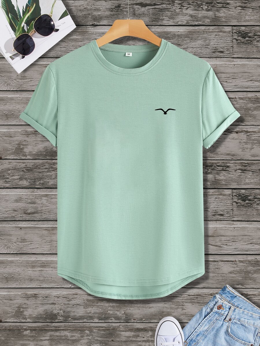 Manfinity Homme Tops Nam Cao thấp Thú vật Giải trí - Màu xanh Bạc hà - Xem 1