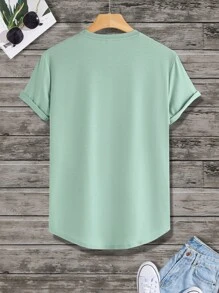 Manfinity Homme Tops Nam Cao thấp Thú vật Giải trí - Màu xanh Bạc hà - Xem 2