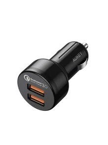 AUKEY Cargador de coche dual USB de 18W de carga rápida 3.0 - Negro - Ver 1
