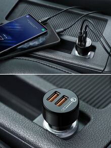 AUKEY Cargador de coche dual USB de 18W de carga rápida 3.0 - Negro - Ver 2