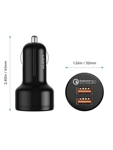 AUKEY Cargador de coche dual USB de 18W de carga rápida 3.0 - Negro - Ver 3