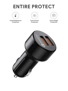 AUKEY Cargador de coche dual USB de 18W de carga rápida 3.0 - Negro - Ver 5
