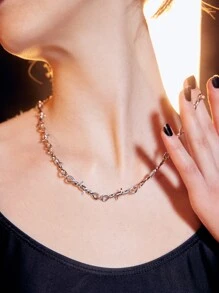 ROMWE Grunge Punk Dây chuyền Mốt - Bạc - Xem 3