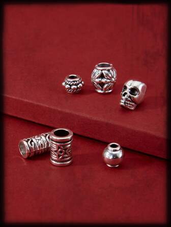 Grunge Punk 6pcs Skeleton Charm Hair Ring