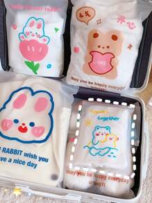 Túi du lịch họa tiết hoạt hình 4 chiếc, phong cách Boho - Nhiều màu - Xem 6