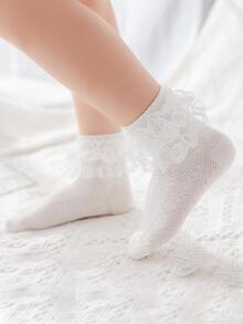 3雙小女童蕾絲邊襪子 - 彩色 - 查看 2