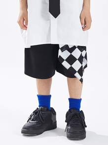 Tween Boys' Korean Style Suit Shorts & Casual Shorts For Summer, Youth - Black - View 3