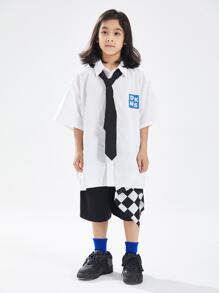 Tween Boys' Korean Style Suit Shorts & Casual Shorts For Summer, Youth - Black - View 4