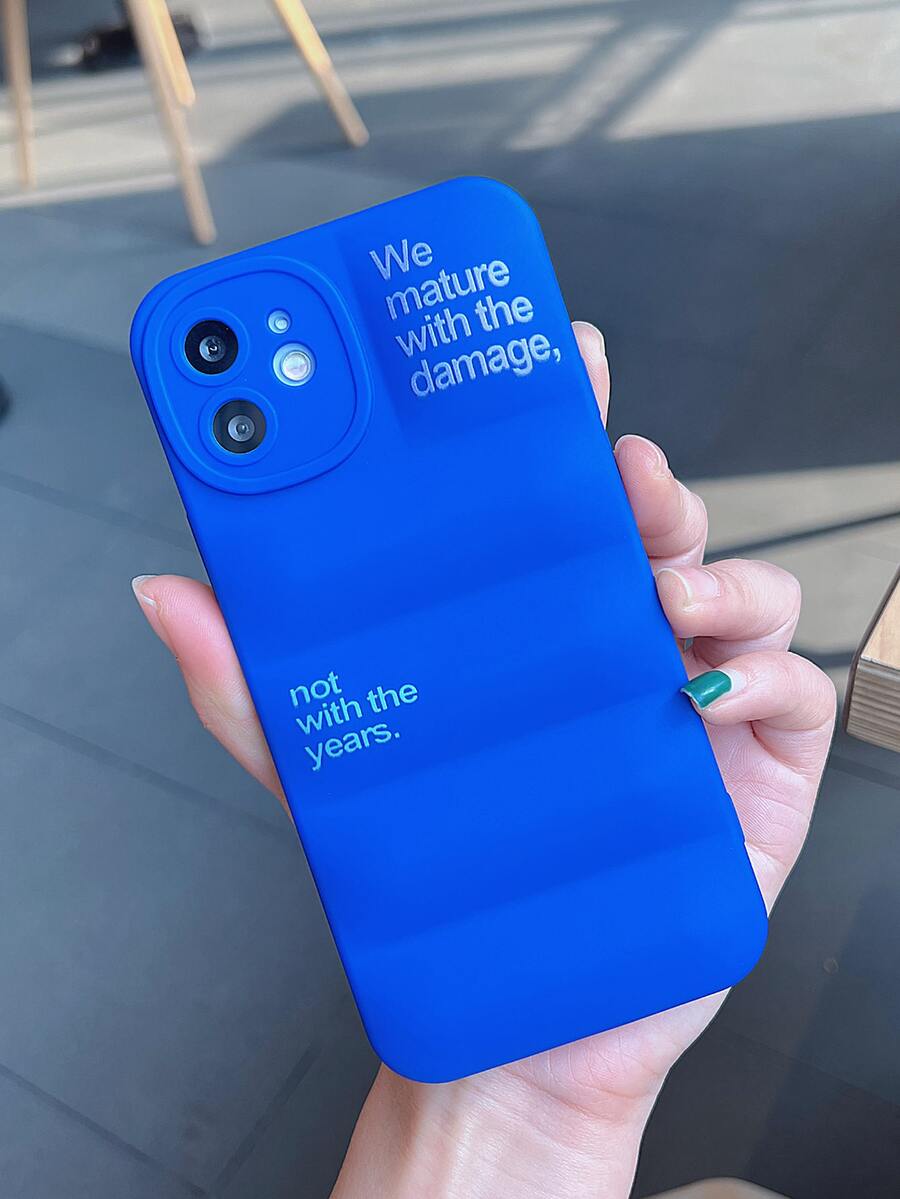 標語圖案絎縫手機殼 - 彩色 - 查看 1