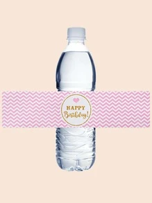 1 Set Of 10pcs Happy Birthday Party Water Bottle Stickers, Party Stickers, Birthday Stickers, Water Bottle Stickers - Multicolor - View 1