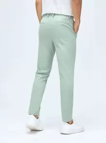 Manfinity VCAY Men Solid Tapered Suit Trousers - Mint Green - View 2