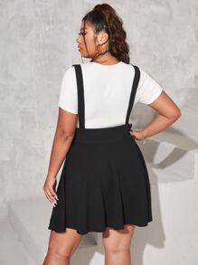 Calvaya Plus Solid Pinafore Dress Without Top - Black - View 3