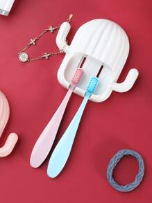 1pc Random Toothbrush Holder No-Drill Wall Mounted - Multicolor - View 3