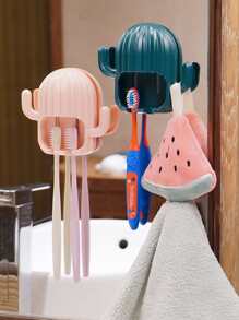 1pc Random Toothbrush Holder No-Drill Wall Mounted - Multicolor - View 4
