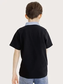 男孩卡通圖案POLO衫