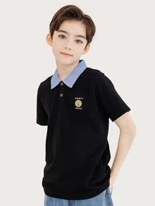 男孩卡通圖案POLO衫
