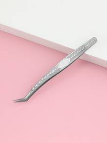 MISS SALLY 1支高精度不锈钢睫毛嫁接镊子 - 适用于2D-6D粗细及单根假睫毛嫁接，专业使用 - 銀色 - 查看 5