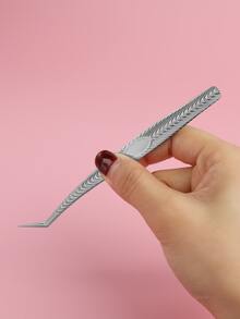 MISS SALLY 1支高精度不锈钢睫毛嫁接镊子 - 适用于2D-6D粗细及单根假睫毛嫁接，专业使用 - 銀色 - 查看 3