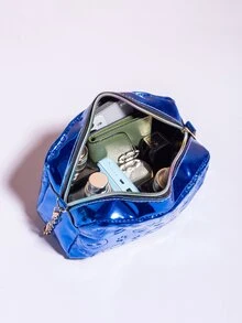 Bolso bandolera con cadena con dibujos animados y letra en relieve - Azul - Ver 5