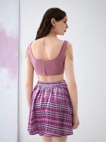 CRYBABY 鏈條細節前接縫背心上衣 - 紫色 - 查看 2