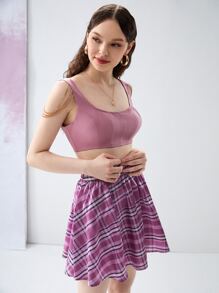 CRYBABY 鏈條細節前接縫背心上衣 - 紫色 - 查看 5