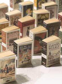 shanci 1入組火柴盒復古迷你創意牛皮紙記事本可撕式記事本小書隨身攜帶便攜式記事紙