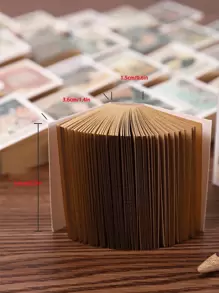 shanci 1入組火柴盒復古迷你創意牛皮紙記事本可撕式記事本小書隨身攜帶便攜式記事紙