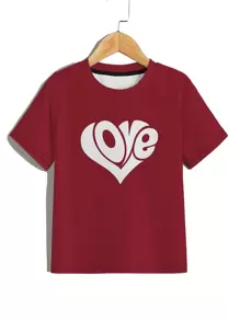 Toddler Boys Letter Graphic Tee - Burgundy - View 1