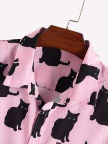 Manfinity Hypemode Áo sơ mi Nam Túi Hoạt hình Sẵn sàng - Nhiều màu - Xem 4