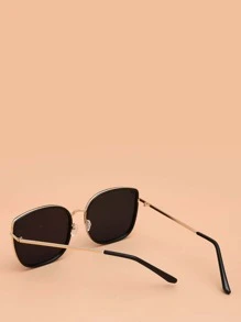 Gafas de moda minimalistas y elegantes adecuadas para fiestas, reuniones y viajes - Dorado - Ver 2