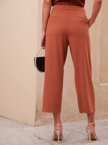 MOTF PREMIUM VISCOSE CROPPED TROUSERS - Brown - View 2