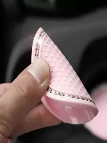 2pcs Rhinestone Decor Car Coaster