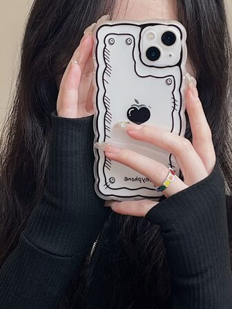 愛心圖案透明手機殼