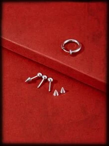 ROMWE Grunge Punk Hoa tai - Bạc - Xem 1