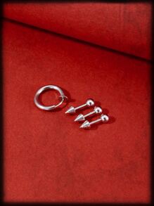 ROMWE Grunge Punk Hoa tai - Bạc - Xem 4