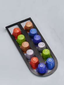 1pc Plain Coffee Capsule Holder - Black - View 1