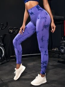 Yoga Trendy 無縫柔軟紮染運動打底褲