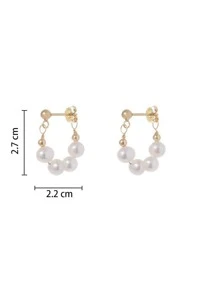 Faux Pearl Decor Hoop Earrings - Multicolor - View 3