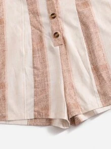 SHEIN Unity 撞色前排扣繞頸連體短褲 - 彩色 - 查看 4