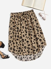 SHEIN LUNE Váy Plus Size Cao thấp Thắt nút Báo Boho - Nhiều màu - Xem 1