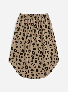 SHEIN LUNE Váy Plus Size Cao thấp Thắt nút Báo Boho - Nhiều màu - Xem 2