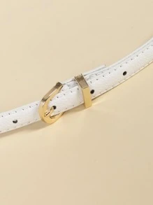 幾何搭扣皮帶 - 白色 - 查看 5