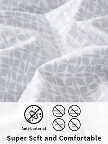 1pair Geometric Pattern Pillowcase Without Filler - Light Grey - View 2