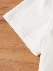 Teen Girls Solid Layered Sleeve Tee - White - View 3