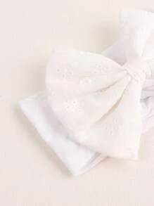 Dây buộc tóc trang trí nơ cho bé - trắng - Xem 3