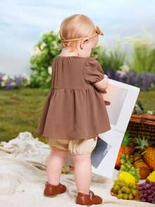 Bộ đồ Em bé màu trơn Dễ thương - Nhiều màu - Xem 2