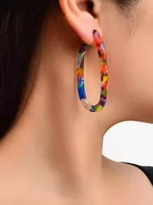 Geometric Open Hoop Earrings